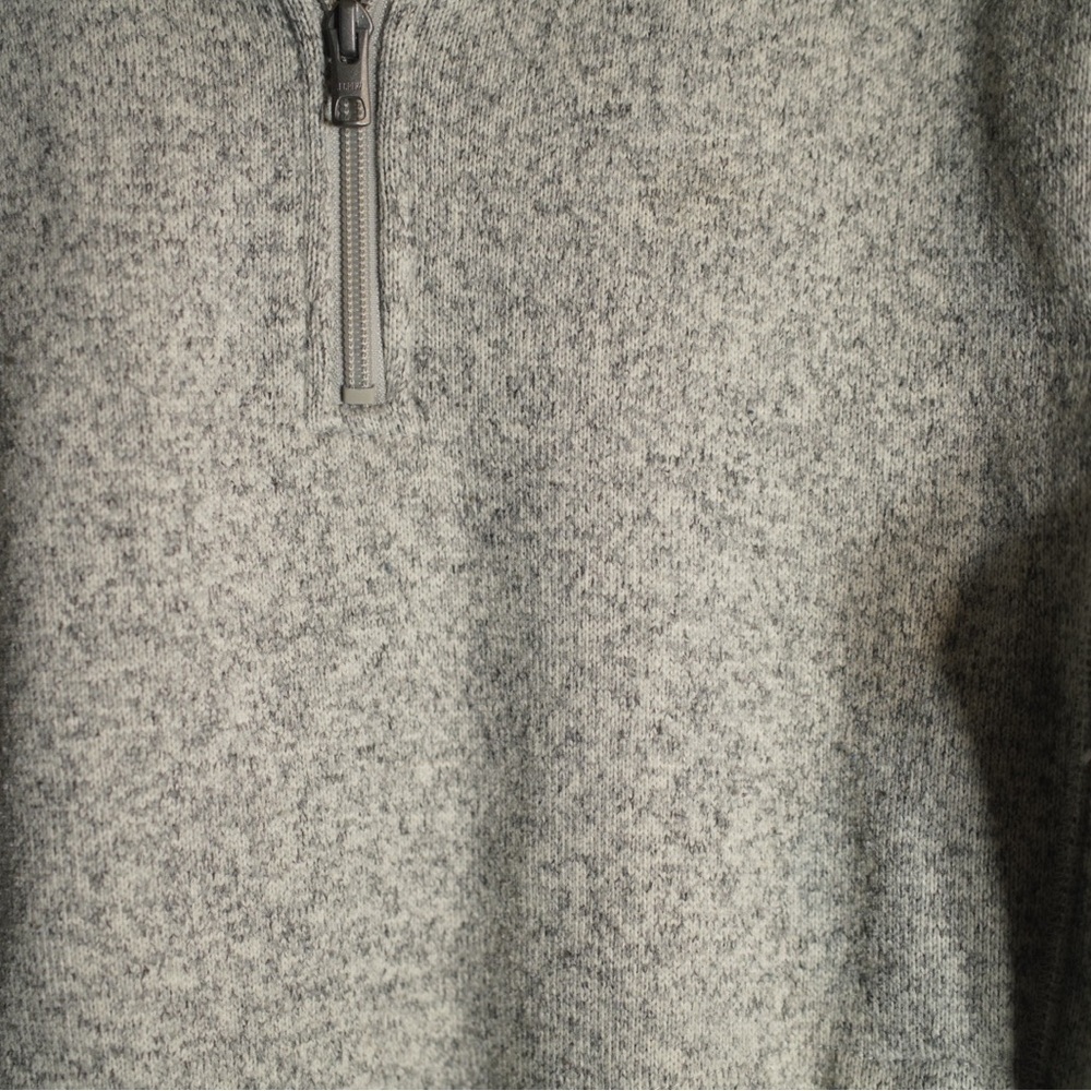 J. Crew Fleece Sweater Quarter Zip Grey Sweatshirt Sportsman Pull Over Sz Medium - Picture 4 of 8